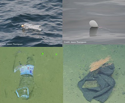 photos of marine debris in the water